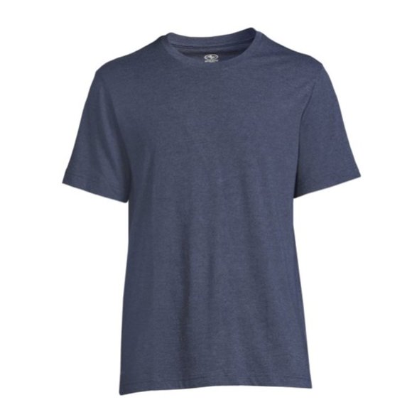 Men's Solid Blue Active T-Shirt ATHLETIC WORKS Short Sleeve Tri Blend Crewneck - Picture 1 of 10
